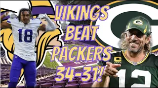 Vikings 34 Packers 31 Game Recap/Reaction! "Don't Let The Vikes Get Hot"