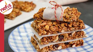 Aşırı Pratik & Lezzetli Atıştırmalık 😋 Ev Yapımı Granola Bar Tarifi