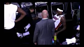 LeBron James In Pain Screaming OH SHIT With Cramp - Game 4 - NBA FINALS 2012