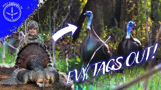 EASTER MORNING GOBBLER with a .410 | GEORGIA GOBBLERS at 5 YARDS! | TURKEY HUNTING WITH EVY- Pinhoti