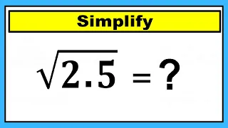 Nice Square Root Math Simplification Problem | How to Solve!!!!