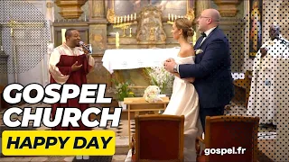 Gospel Church chante Happy Day pour ce couple lors de leur cérémonie de Mariage. (gospel.fr)