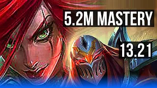 KATA vs ZED (MID) | 5.2M mastery, 7 solo kills, 1200+ games, Godlike, 22/5/6 | BR Master | 13.21