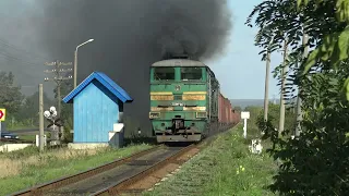 3ТЭ10М-1047/1246 Поезд Rîbniţa-Bălți перегон Aleksendren- Bălții Slobozia [CFM]  СИЛА 10Д100  10D100