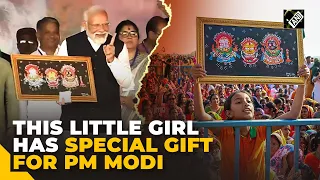 “Waha wo beti…” PM Modi receives special gift from a little girl in CM Mamata’s turf in West Bengal