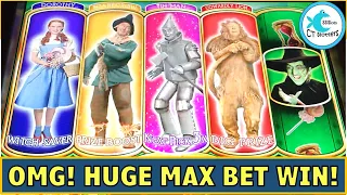 HUGE WIN ON RUBY SLIPPERS SLOT MACHINE MAX BET! 👠 ALL CHARACTERS WITCH PICKING BONUS AMAZINGNESS!