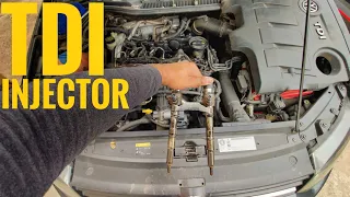 VW TDI INJECTOR CHANGE | INJECTOR REPLACEMENT | INJECTOR SEAL LEAK