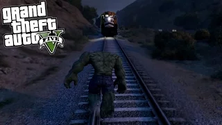 GTA 5 Mods - HULK vs THE TRAIN