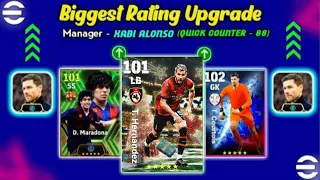 Biggest Ratings Upgrade With Manager XABI ALONSO In eFootball 2024 Mobile | efootball 2024 #pes