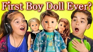 KIDS REACT TO FIRST BOY DOLL EVER?! (AMERICAN GIRL/BOY DOLL)