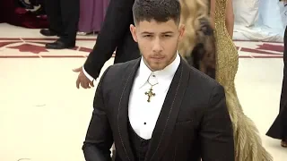 Nick Jonas and Riley Keough at the 2018 MET Gala