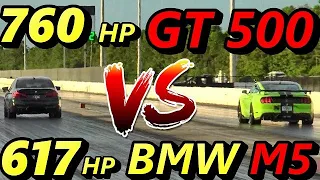 2020 Shelby GT500 vs 2020 BMW M5 Competition - 1/4 mile Drag Race - Road Test TV ®