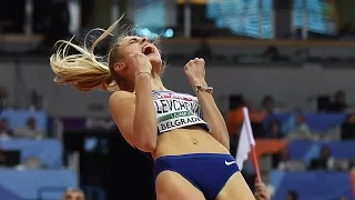 Yuliya Levchenko attempts  at European Athletics indoor championship BELGRADE 2017. High jump women
