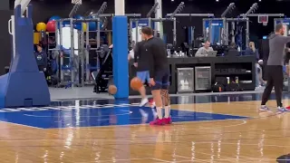 LUKA DONCIC, KYRIE IRVING & MAVERICKS SHOOTING SHOTS IN TODAY POST PRACTICE AHEAD OF TOMORROWS GAME5