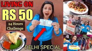 Living On 50 Rupees For 24 Hours In Delhi | Toughest Challenge 😱 (English Subtitles)