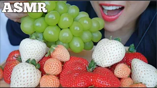 ASMR FRUIT PLATTER *GIANT JAPANESE GRAPES + WHITE STRAWBERRY (EATING SOUNDS) NO TALKING | SAS-ASMR