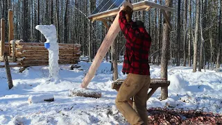 Sauna Build in the North Maine Woods - off grid log cabin