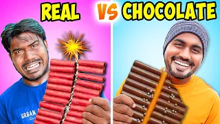 Real Crackers Vs Chocolate Cracker Challenge | SMBros Vlog