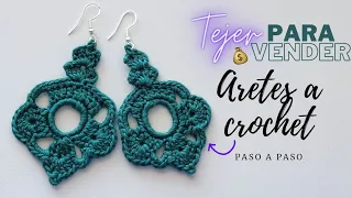 GANA DINERO Tejiendo estos hermosos Aretes💰hago 10 pares o mas al dia! 😉 TUTORIAL PASO A PASO.