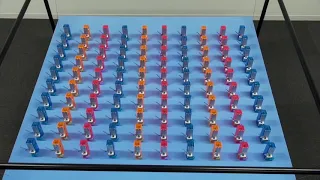 Quantum Synchronisation of 100 metronomes