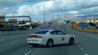 Utah Highway Patrol Officer Performs a Slow-Down (Traffic Break) Maneuver