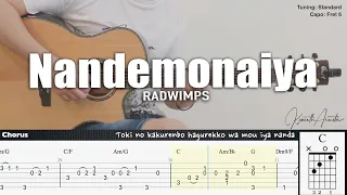 Nandemonaiya (Your Name) - RADWIMPS | Fingerstyle Guitar | TAB + Chords + Lyrics