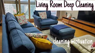 *NEW* LIVING ROOM DEEP CLEANING MOTIVATION | CLEAN  WITH ME 2021|CLEANING MOTIVATION @BRENDAS'SPACE