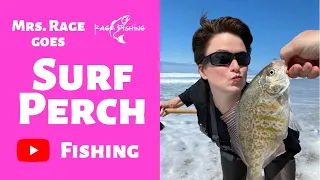 SURF PERCH FISHING! - 4K - MRS. RAGE GOES SURF PERCH FISHING! How to catch surf perch for beginners!