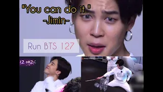 "You can do it".....-Jimin, the Kendo Master😀(RUN BTS ep 127)