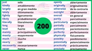 200 adverbios muy utilizados en inglés. -  200 adverbs frequently used in English. | Aprender-inglés