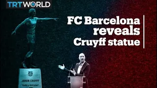 Johan Cruyff statue revealed at Camp Nou in Barcelona