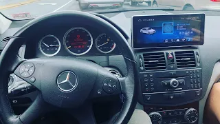 W204 C300 large 12 inc Android Head Unit install