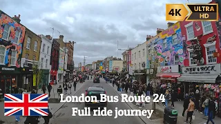 [4K] London 🇬🇧 bus ride 2023 double decker full Route 24 | Pimlico to Hampstead Heath