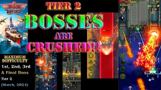 Tier 2 BOSSES are Crushed! 1945 Air Force: Airplane Games Top Boss Fighting #bossfight #top #best