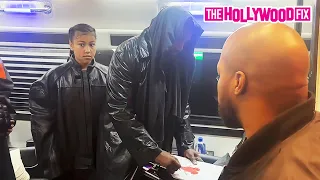 Kanye West & North West Sign Autographs For Fans With Ty Dolla Sign While Leaving The Vultures Party