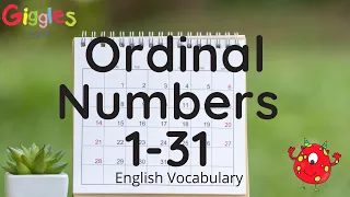 Ordinal Numbers in English 1-31