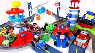 Villains appeared on Lookout Tower track set! Go! Paw Patrol, Transformers Rescue Bot! - DuDuPopTOY