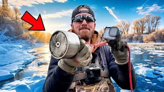 Tossing Giant Magnets in the FROZEN River! *EXTREME FROSTBITE*