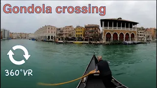 Gondola crossing Grand canal 360 VR