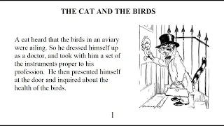 The Cat and the Birds audiobook with Text | Aesop's Fables | Learn English