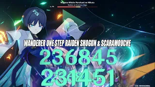 Wanderer One Step Raiden Shogun & Scaramouche - 1.2 Million DMG Burst The True Power Showcase