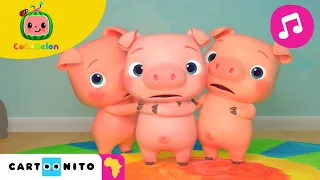 Cocomelon | 🎵 Three Little Pigs 🎵 | Cartoonito Africa