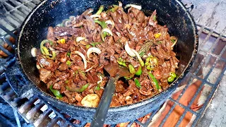 EPIC GOAT LIVER WOOD FIRE STREET FOOD JAMAICA!! EXTREME COOKING!!