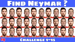 Can You Find Neymar Jr ? 👀 IQ Test Quiz Where is Messi ? Ronaldo ? Mbappe ?