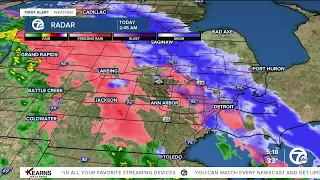 Metro Detroit Forecast: Freezing rain and sleet before warming into the 60s this afternoon