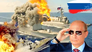 Just happened! US F-16 Fighter Jet Pilot Latest Ambush and Destroy Ship from Russia!!