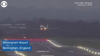WATCH: Planes wobble in the wind at airports in Europe