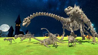 Halloween City - The Evolution of Dinosaur Skeletons on Halloween Night - Best Dinosaurs Fight