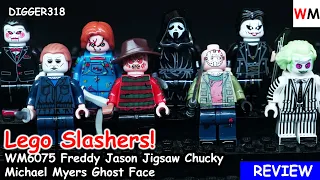 Lego Horror Slasher Villains WM Bootleg WM6075 Freddy Jason Jigsaw Chucky Michael Myers Review 4K