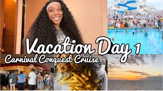 Vacation Vlog Day 1   CARNIVAL CONQUEST CRUISE